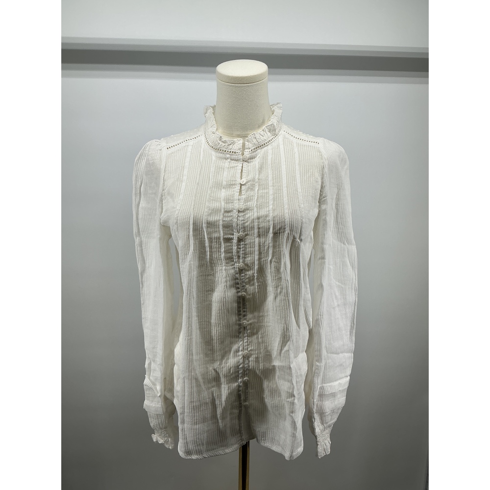 Organic Textured Cotton Peasant Blouse